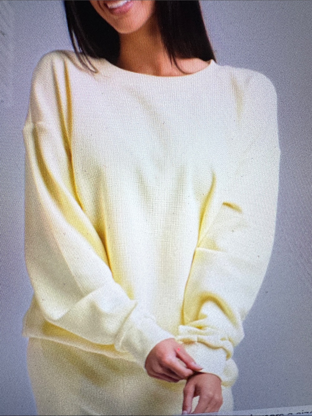 Comfrt Soft Waffle Lounge Long Sleeve Crewneck Women's Sweater in Buttercream.